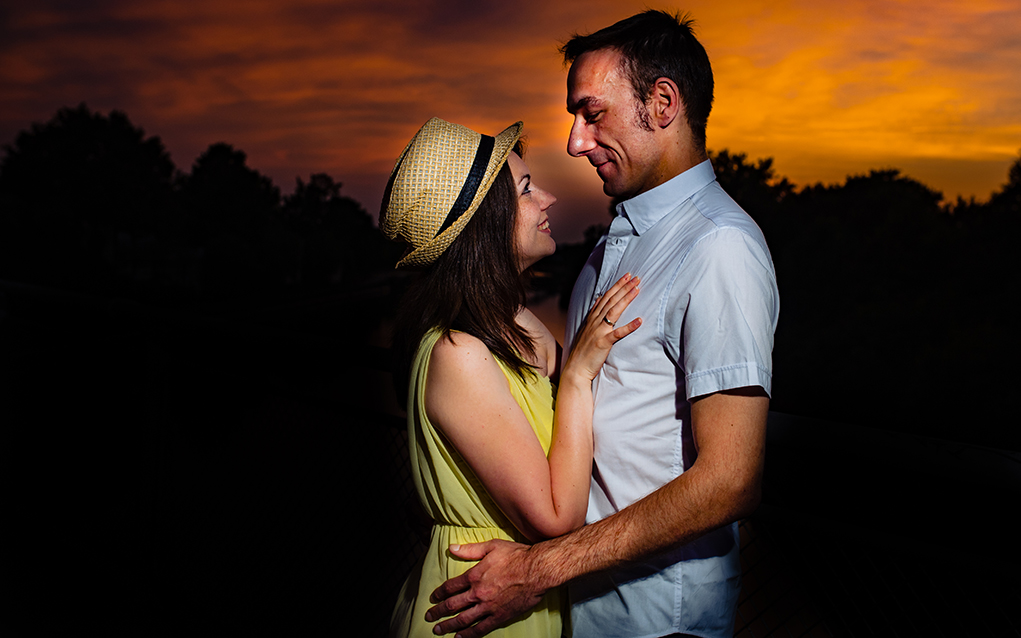 Sandra and Christian Destination Engagement Session Hannover Germany Noltemayer Bridge