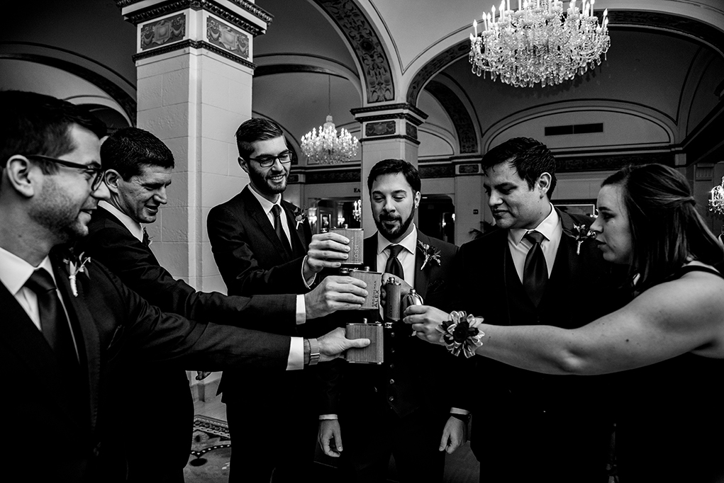 Bridal party toast in reception at Omni Shoreham DC wedding by DC wedding photographers Potok's World Photography