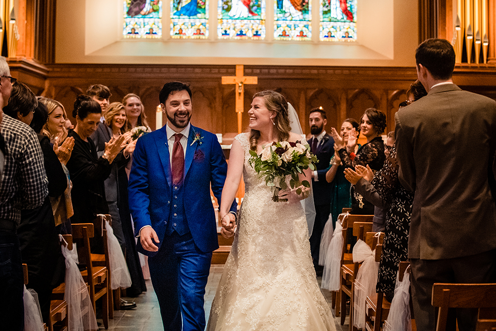 Wedding ceremony at Dahlgren Chapel at Georgetown University before Omni Shoreham DC by DC wedding photographers Potok's World Photography