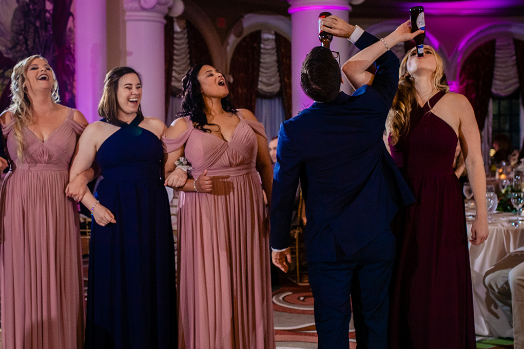 Wedding reception and introduction of the wedding party at the Omni Shoreham DC wedding by DC wedding photographers Potok's World Photography