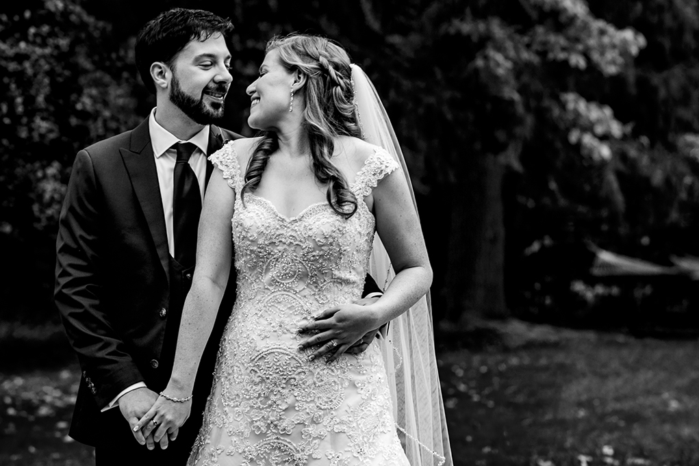 Bride and groom couple's portraits in the garden of the Omni Shoreham DC wedding by DC wedding photographers Potok's World Photography