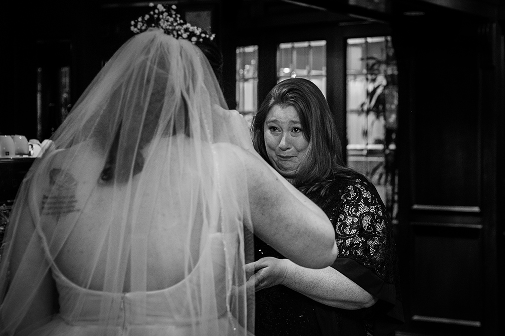 Bride's first look with mom at the City Club of Washington by DC Wedding photographers of Potok's World Photography