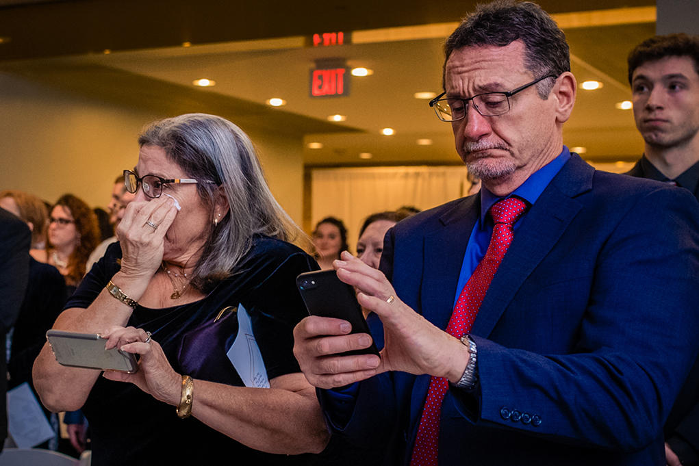 Emotional guests at City Club of Washington wedding ceremony by DC wedding photographers Potok's World Photography