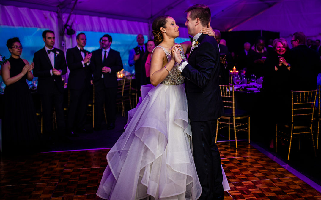 Rooftop wedding reception at 101 Constitution on top of Charlie Palmer Steak House by DC wedding photographers Potok's World Photography