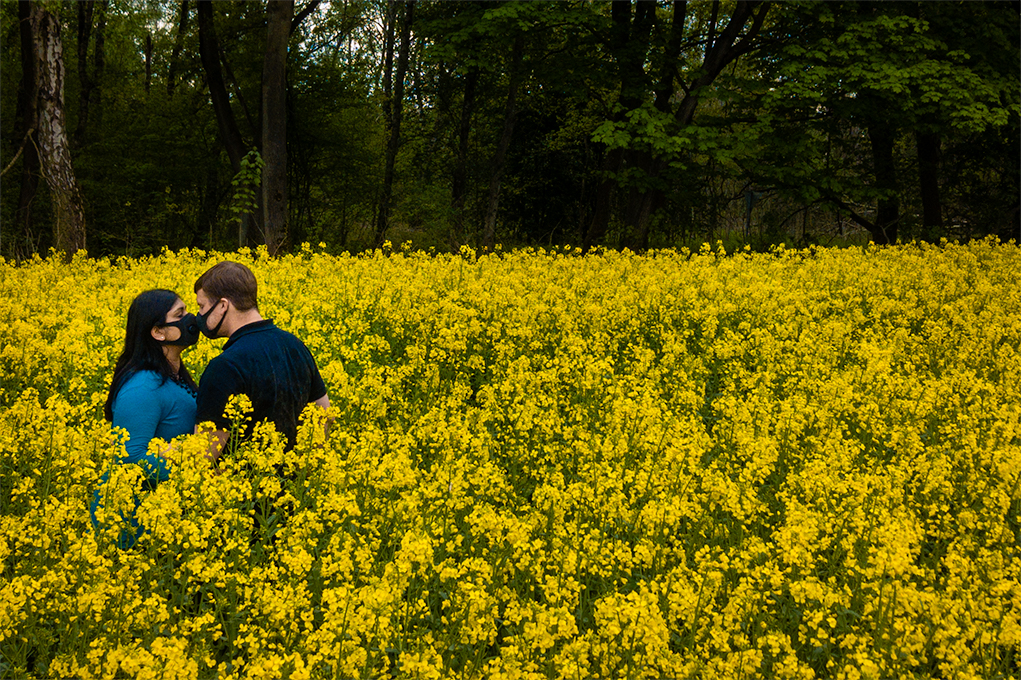 DC wedding photographers of Potok's World Photography take self portraits wearing protective masks during COVID-19