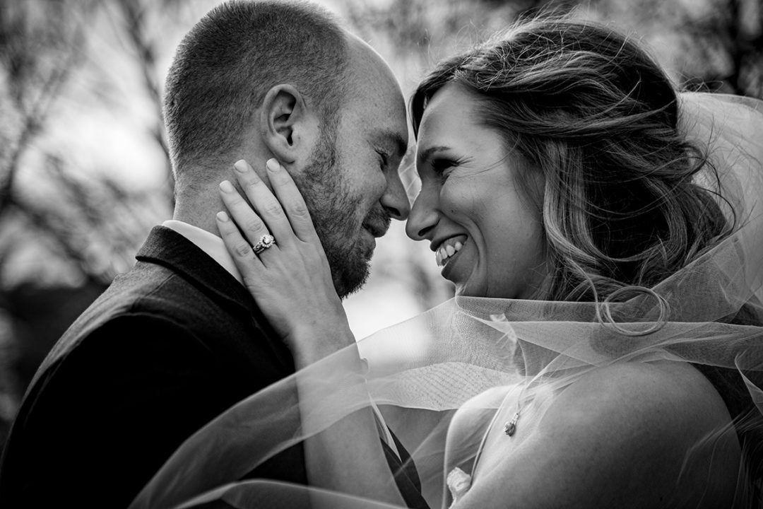 Weddings during coronavirus: Photo of bride and groom after their small intimate wedding in St. Louis by DC wedding photographers of Potok's World Photography