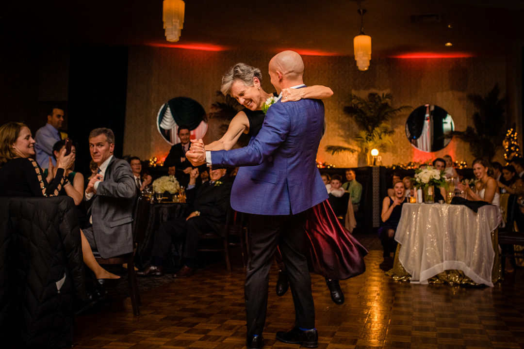 Fun mother-son dance at the Carlyle Club Alexandria wedding reception by DC wedding photographers Potok's World Photography 