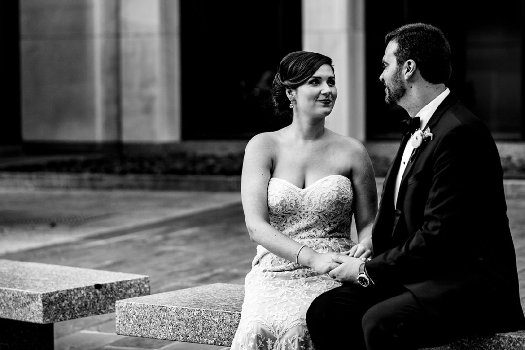 Bride and groom couple's portrait after their St. Regis DC wedding by photographers Potok's World Photography