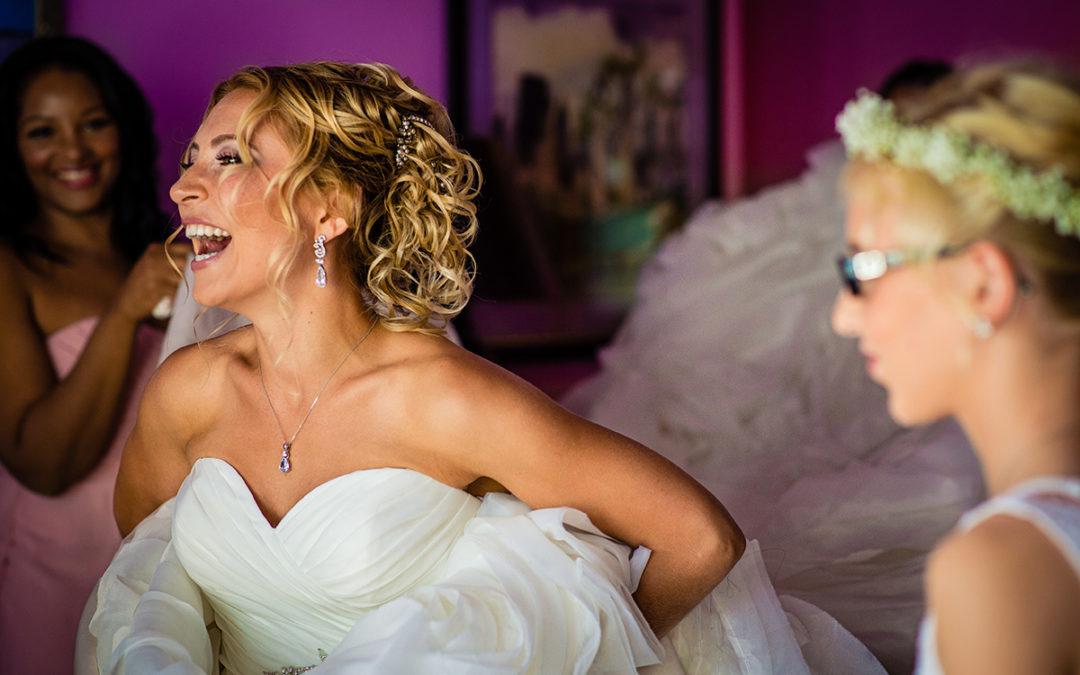 Bride getting ready at Delaware destination wedding by DC wedding photographers of Potok's World Photography