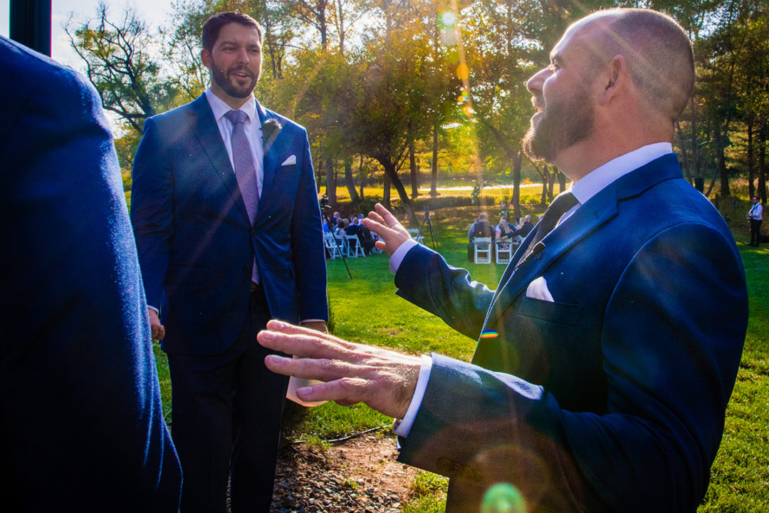 Groom and groomsmen at Vanish Brewery wedding in Virginia by DC wedding photographers Potok's World Photography