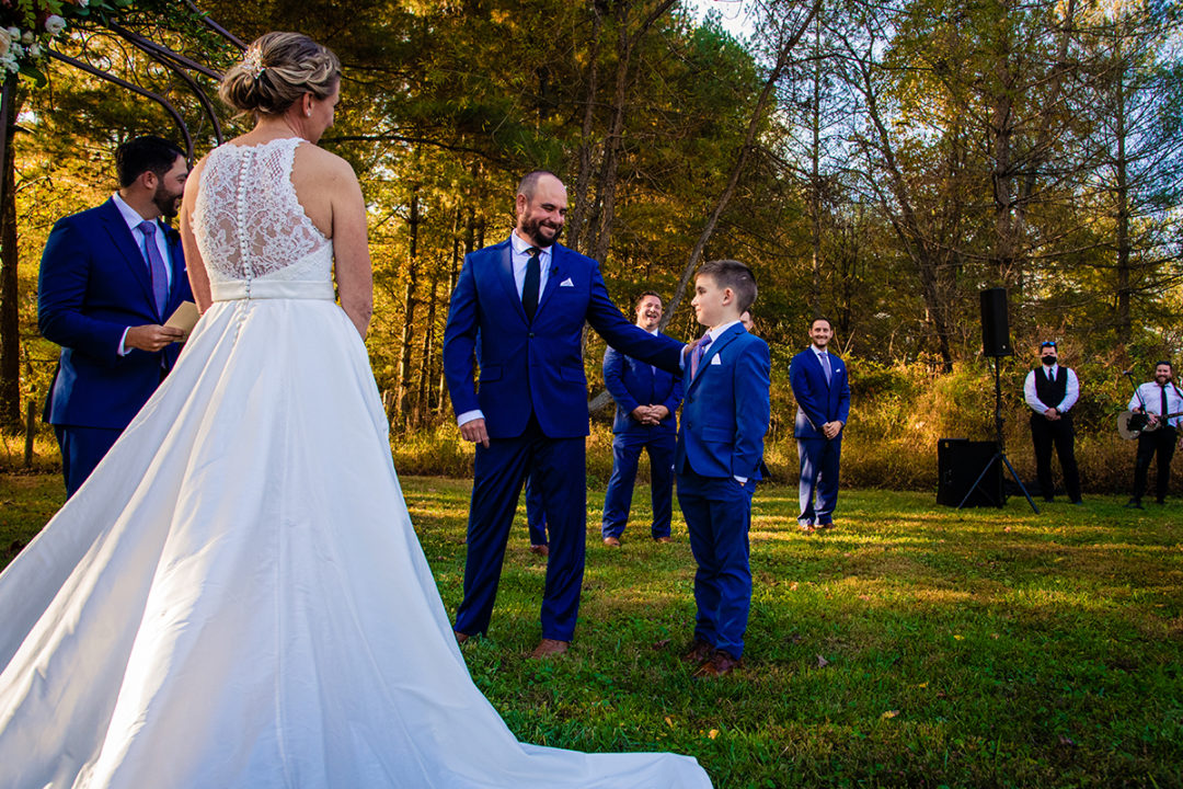 Fall outdoor wedding ceremony at Vanish Brewery in Virginia by DC wedding photographers of Potok's World Photography