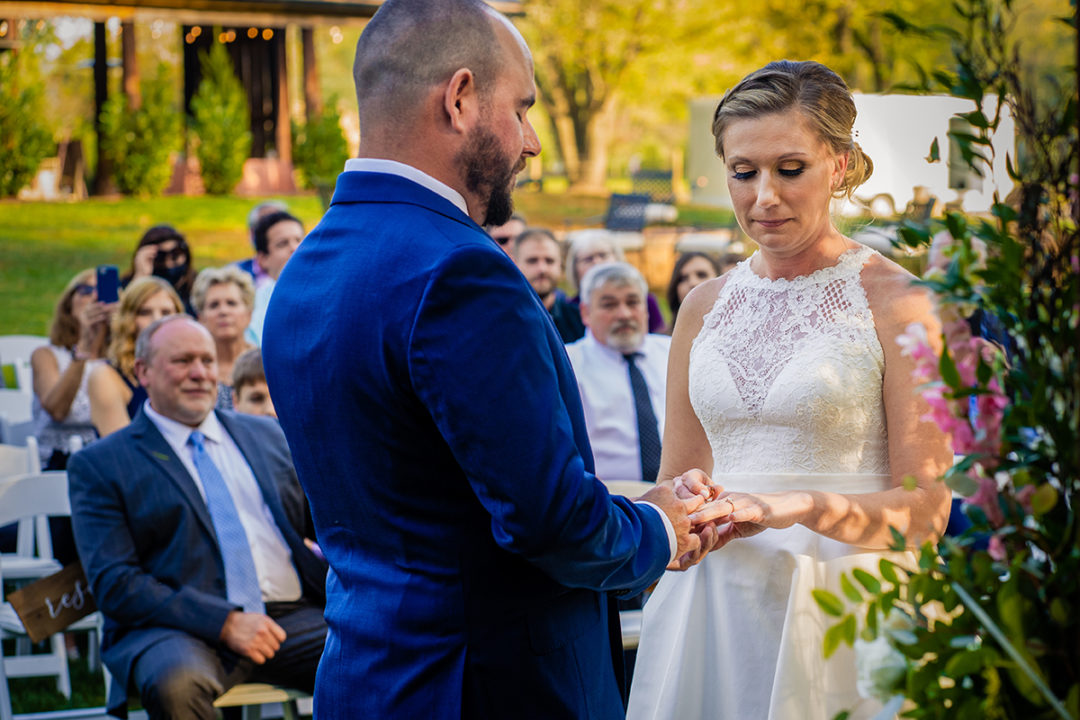 Fall outdoor wedding ceremony at Vanish Brewery in Virginia by DC wedding photographers of Potok's World Photography