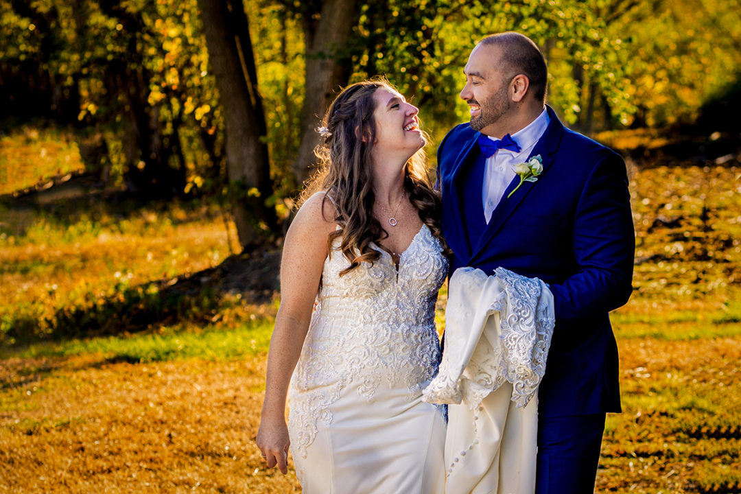 Golden hour wedding portrait in northern Virginia by DC wedding photographers Potok's World Photography