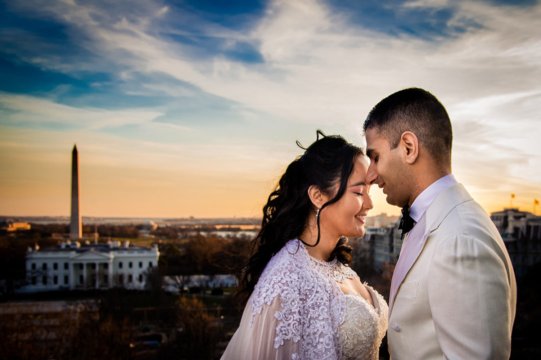 Bride and groom portrait at the Hay Adams DC by Potok's World Photography