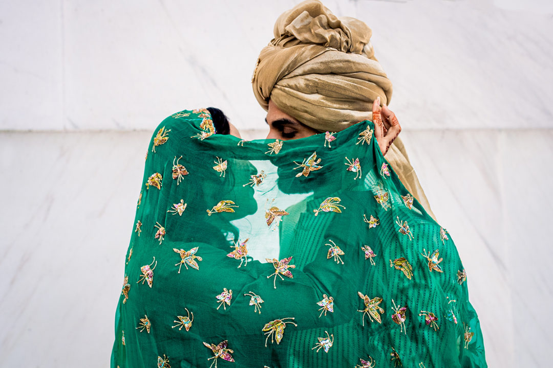 South Asian bride and groom portrait at the Lincoln Memorial by Potok's World Photography 