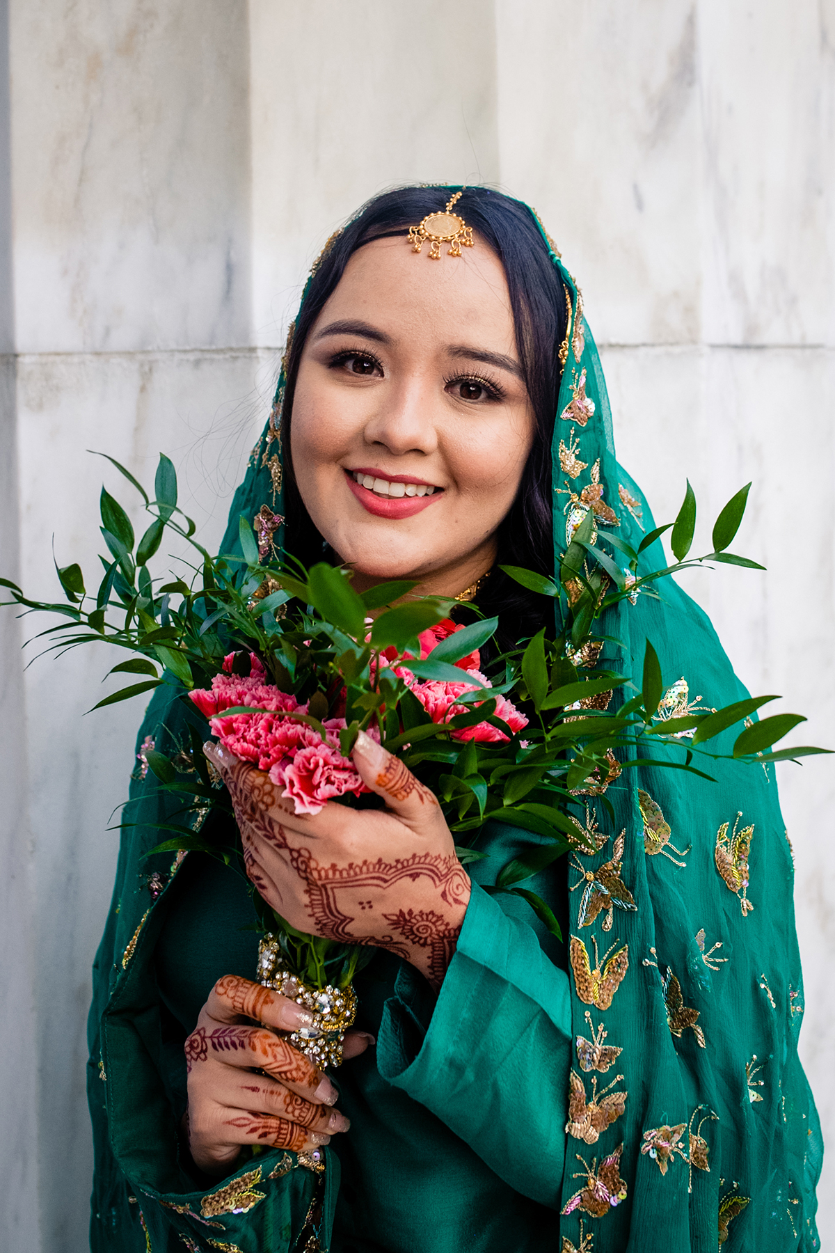 South-asian bridal portrait at the DC War Memorial by Potok's World Photography