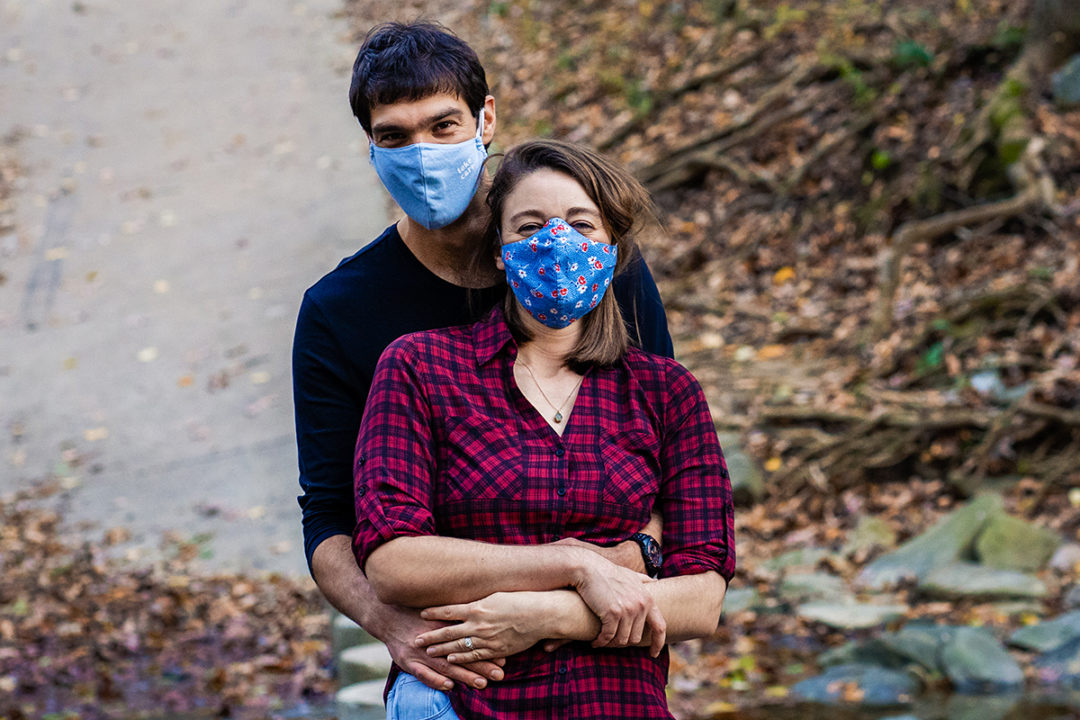 Hiking engagement photos at Scott's Run Nature Preserve in Northern Virginia by DC wedding photographers of Potok's World Photography