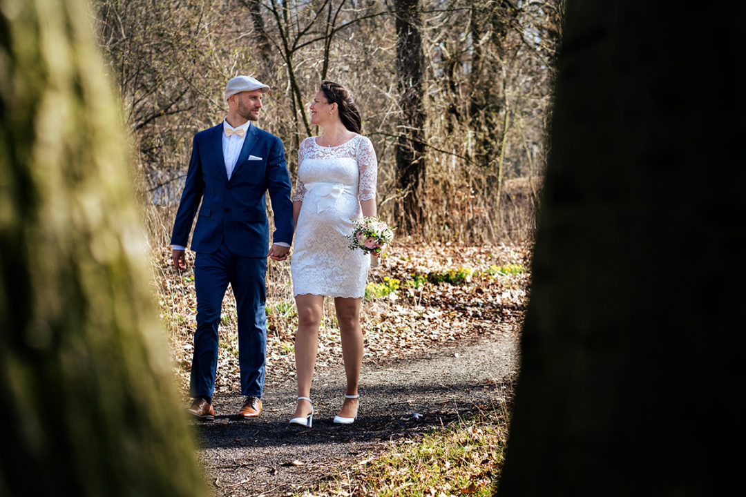 Couple's portraits at the Gehrdener Berg after courthouse wedding by DC wedding photographers of Potok's World Photography