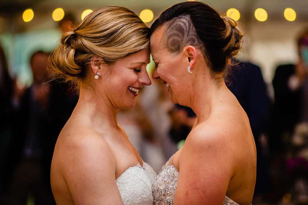 LGBTQAI+ wedding reception at Waredaca Brewery in Maryland by DC wedding photographers of Potok's World Photography