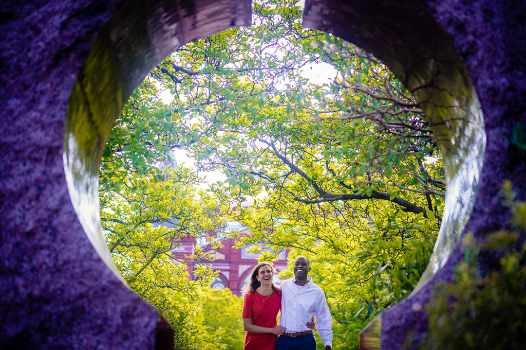 Smithsonian Moongate Garden engagement photos by DC wedding photographers of Potok's World Photography
