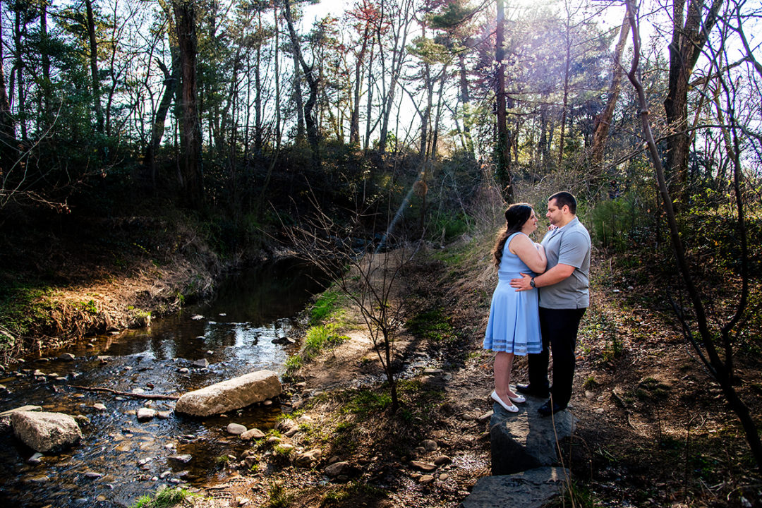 Engagement photos at Green Spring Gardens in Virginia by DC wedding photographers of Potok's World Photography