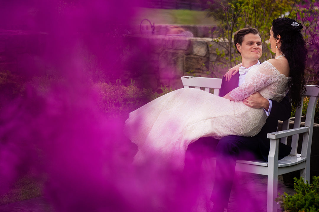 Bride and groom post wedding couple's portraits at Salamander Resort in Virginia by DC wedding photographers of Potok's World Photography