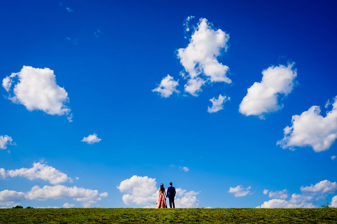 Creative couples portraits of bride and groom at the Winery at Bull Run by DC wedding photographers of Potok's World Photography