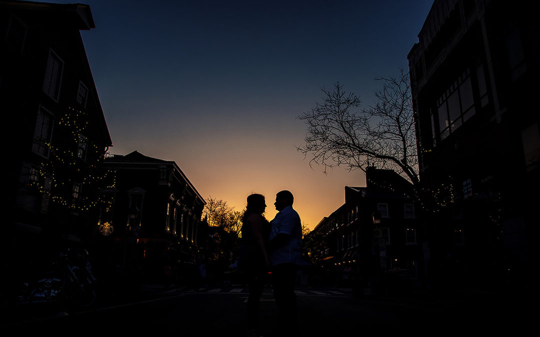 Old Town Alexandria sunset engagement session photo by DC wedding photographer of Potok's World Photography