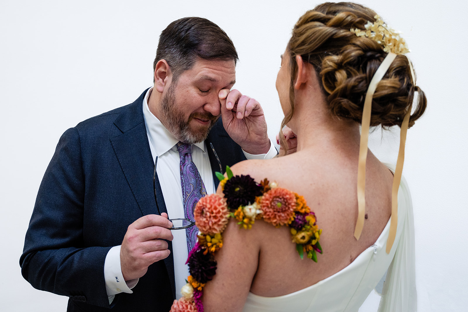 First look on the Kimpton Hotel Monaco DC spiral staircase by DC wedding photographers of Potok's World Photography