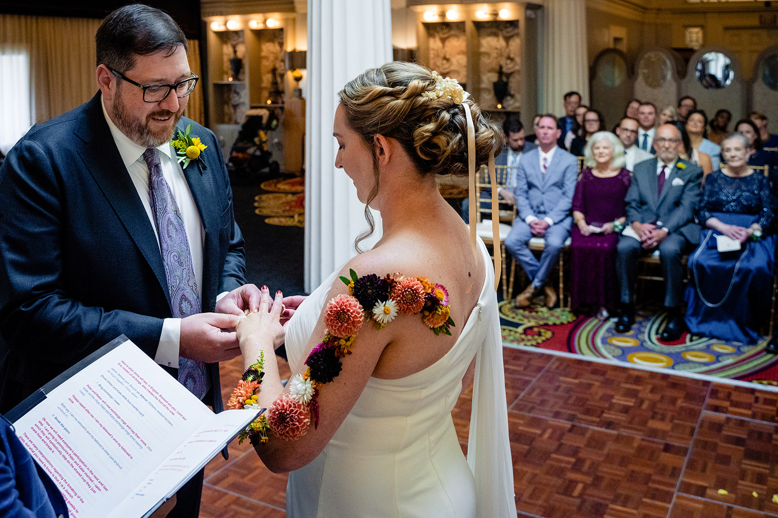 Wedding ceremony at the Kimpton Hotel Monaco in Washington DC by Potok's World Photography