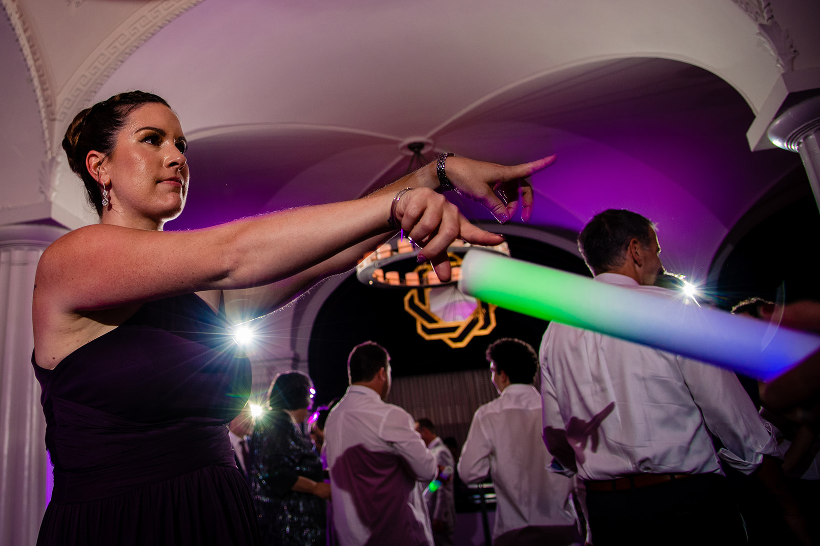 Fun wedding reception and dance floor moments at Kimpton Hotel Monaco in Washington DC by Potok's World Photography