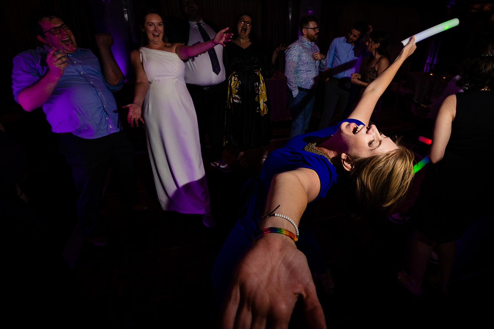 Fun wedding reception and dance floor moments at Kimpton Hotel Monaco in Washington DC by Potok's World Photography