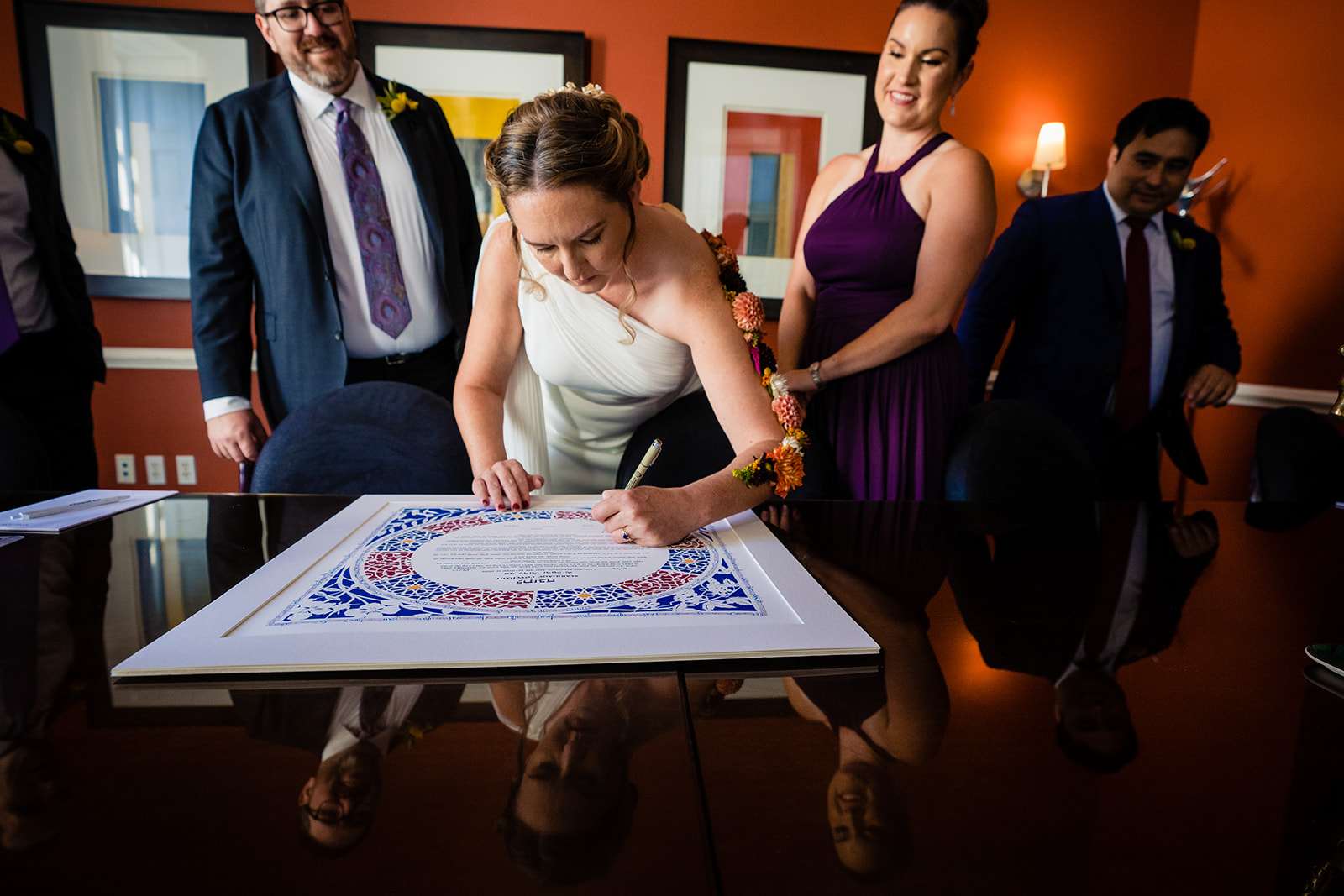 Ketubah signing at Hotel Monaco in Washington DC by Potok's World Photography