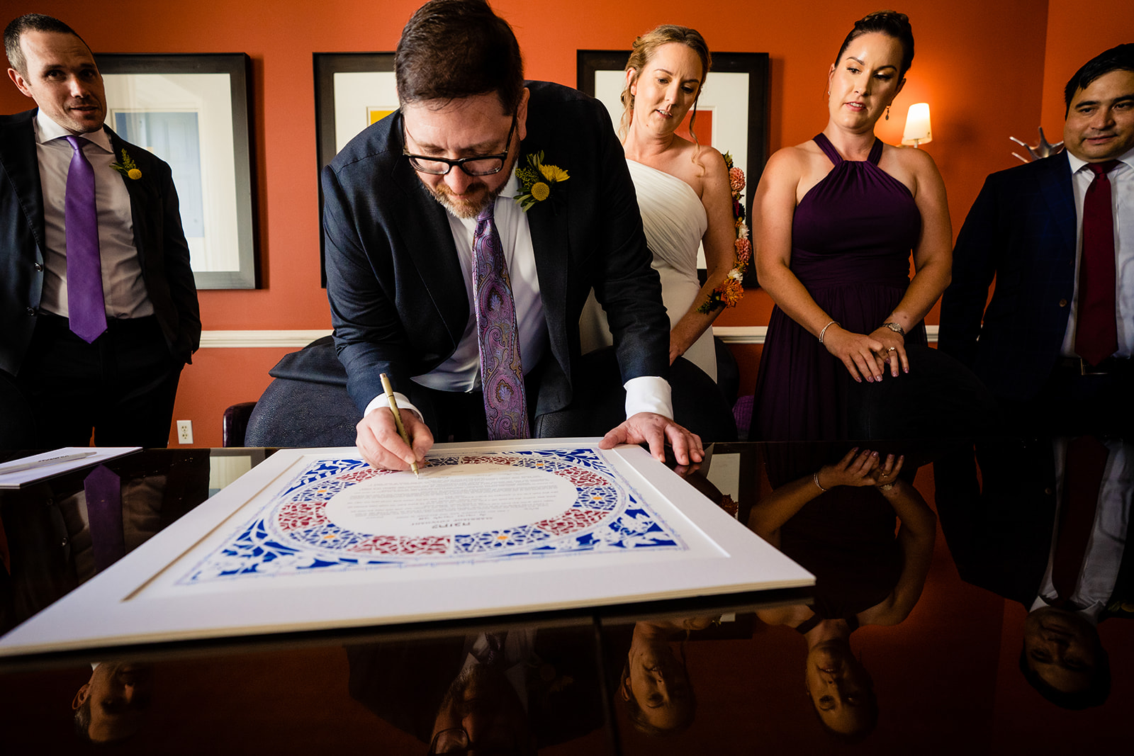 Ketubah signing at Hotel Monaco in Washington DC by Potok's World Photography