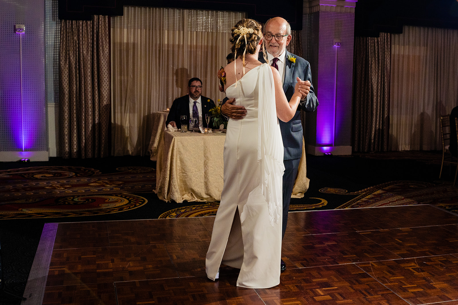 Father-daughter dance at the wedding reception at Hotel Monaco in Washington DC by Potok's World Photography