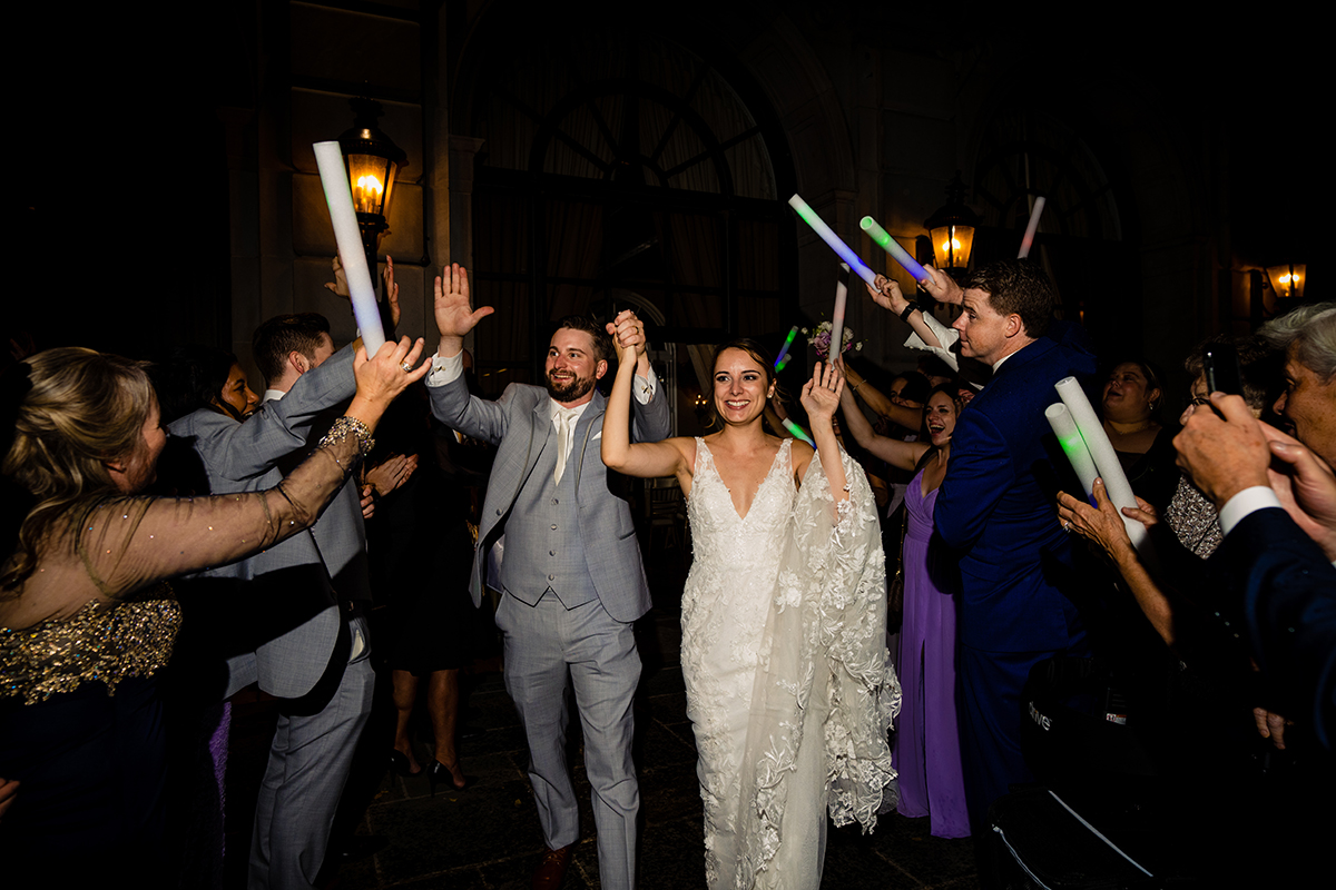 Wedding exit with glow sticks at the St. Regis in Washington DC by Potok's World Photography