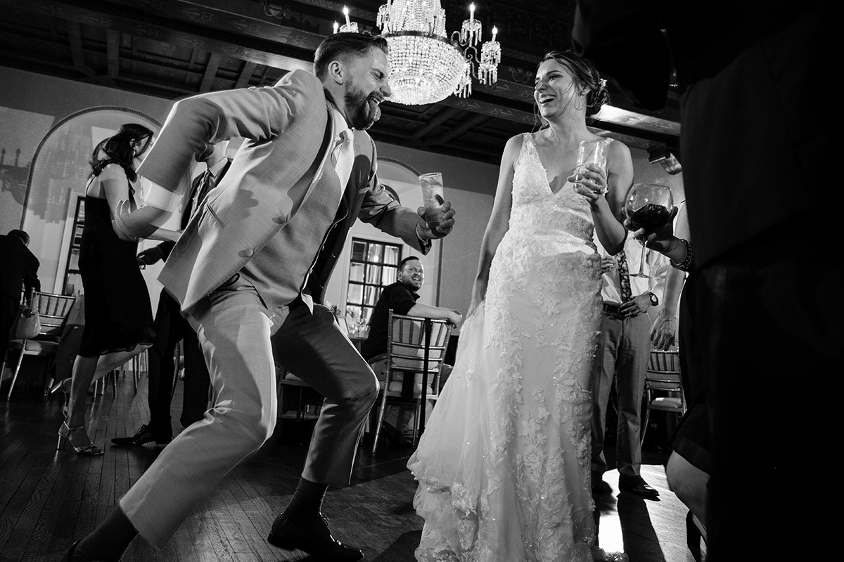 Dance floor moments at a wedding reception at the St. Regis in Washington DC by Potok's World Photography